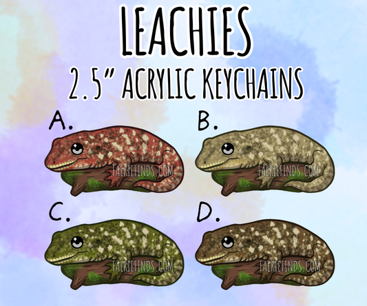 2.5” Leachie Acrylic/Glitter Epoxy Keychain