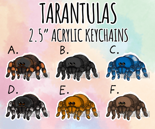 2.5” Tarantula Acrylic/Glitter Epoxy Keychain
