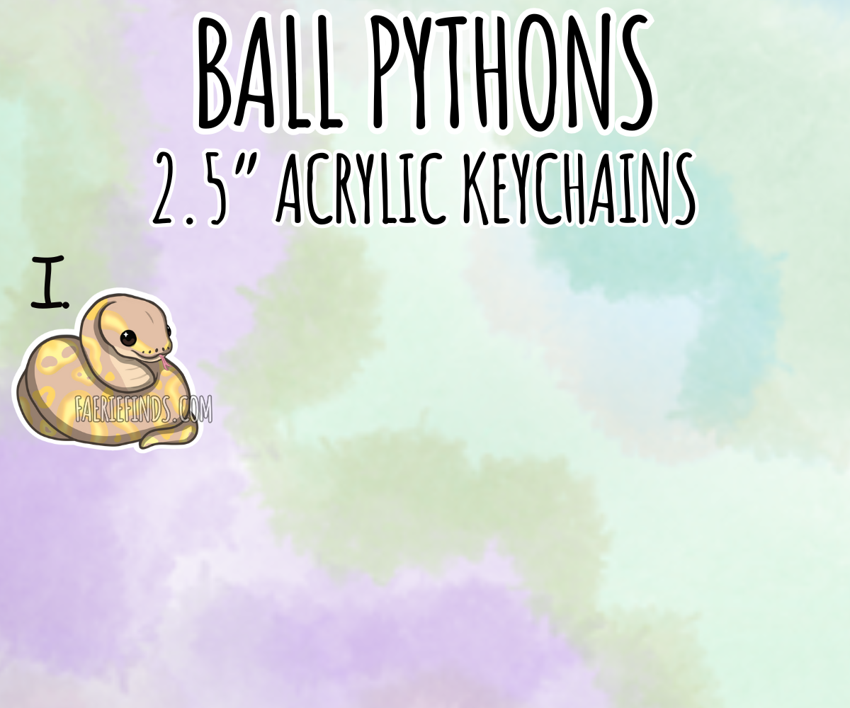 2.5” Ball Python Acrylic/Glitter Epoxy Keychain