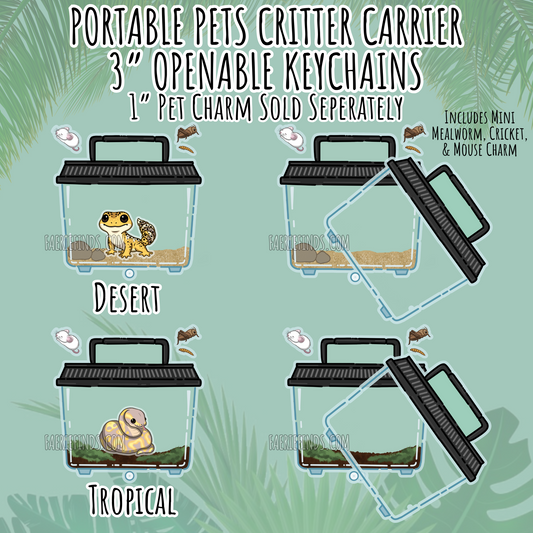 *** 3” Critter Carrier Openable Shaker Keychain