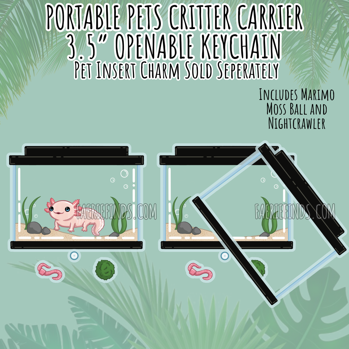 *** 3.5” Aquarium Openable Shaker Keychain